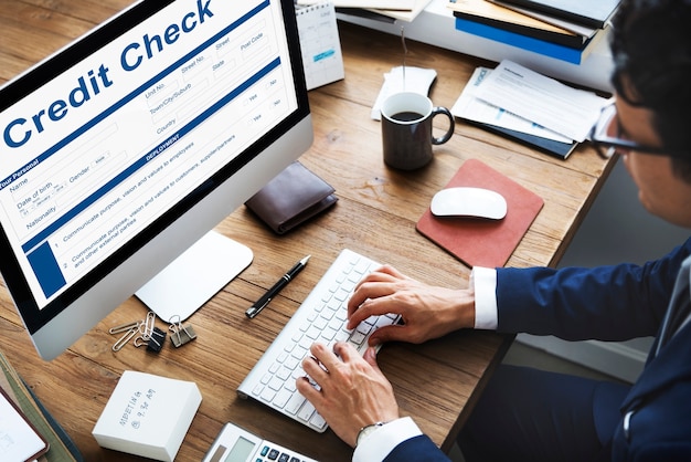 Credit check and financial request form concept