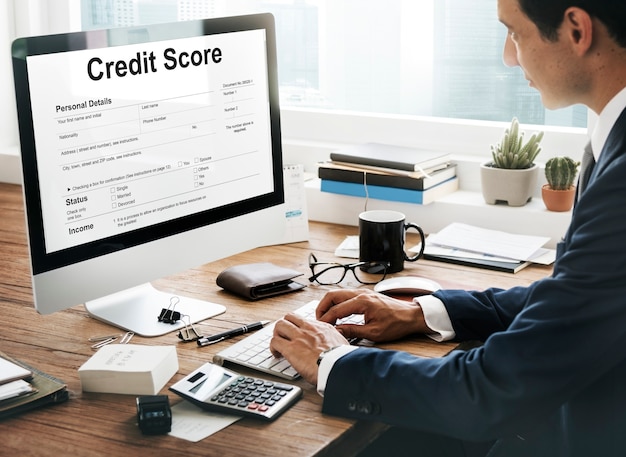 Credit score and mortgage pre-approval concept