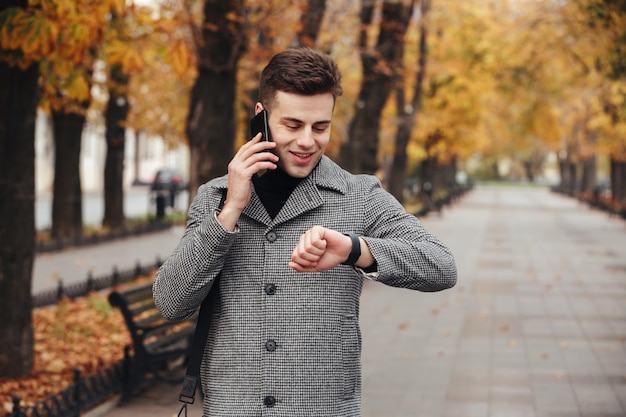 Professional managing time while on a call